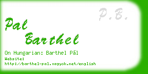 pal barthel business card